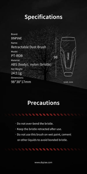 DSPIAE PT-RDB Retractable Dust Brush / Wysuwana szczoteczka do kurzu – Bild 7