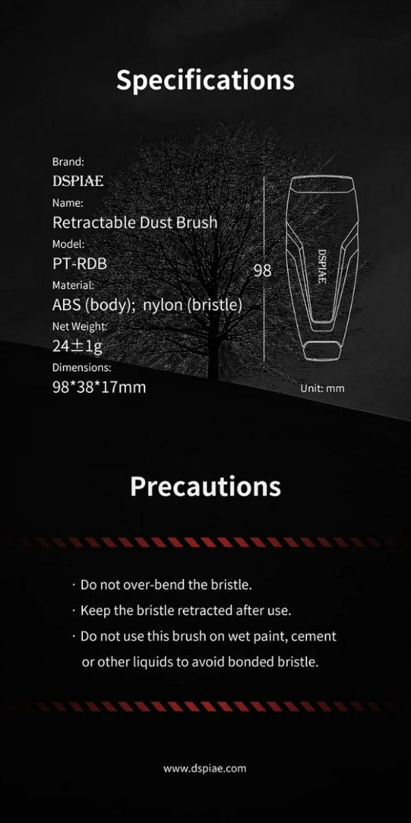 DSPIAE PT-RDB Retractable Dust Brush / Wysuwana szczoteczka do kurzu – Bild 7