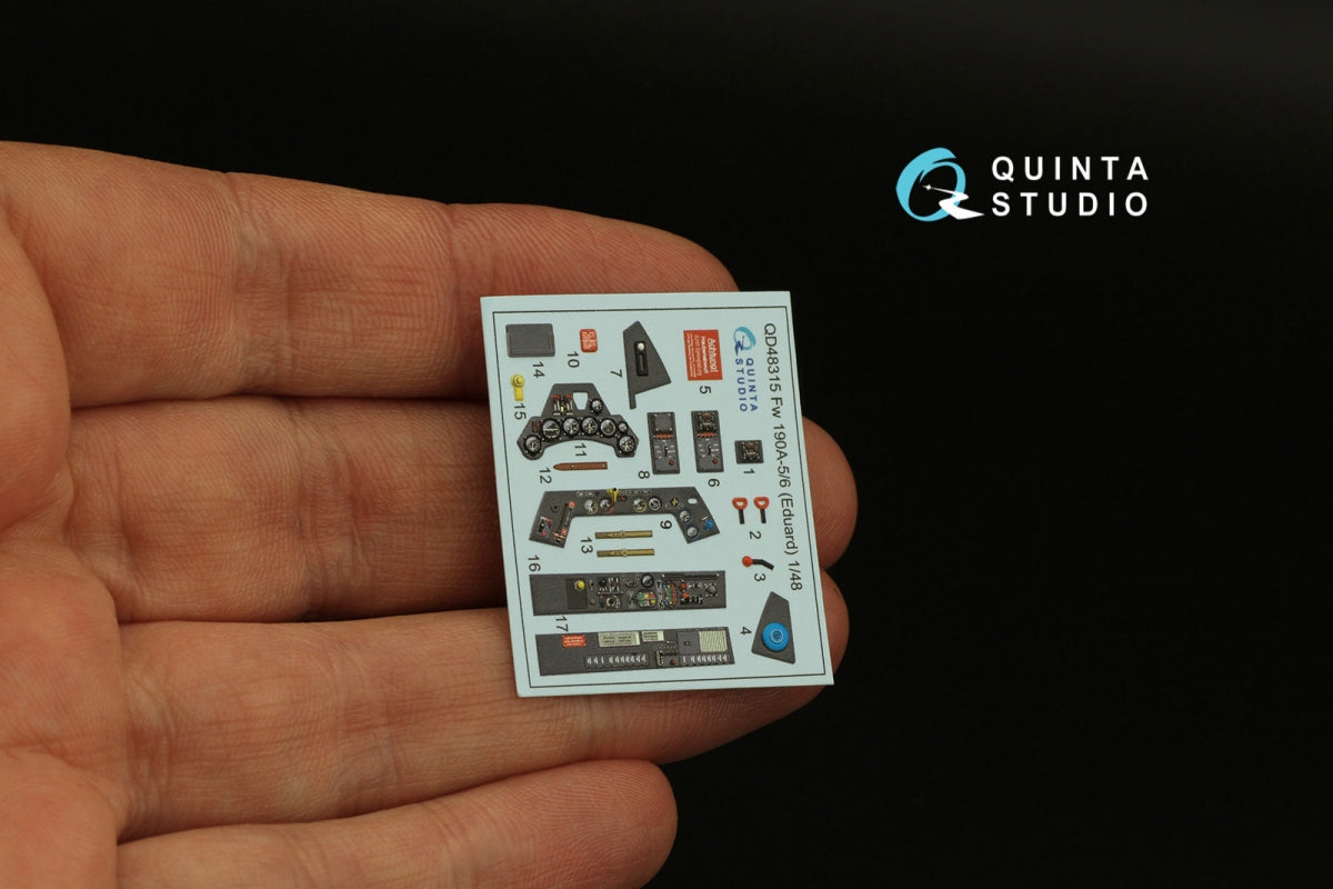 Quinta Studio QD48315 Fw 190A-5/6 3D-Printed &amp;amp; coloured Interior on decal paper (Eduard) 1/48 – Bild 4