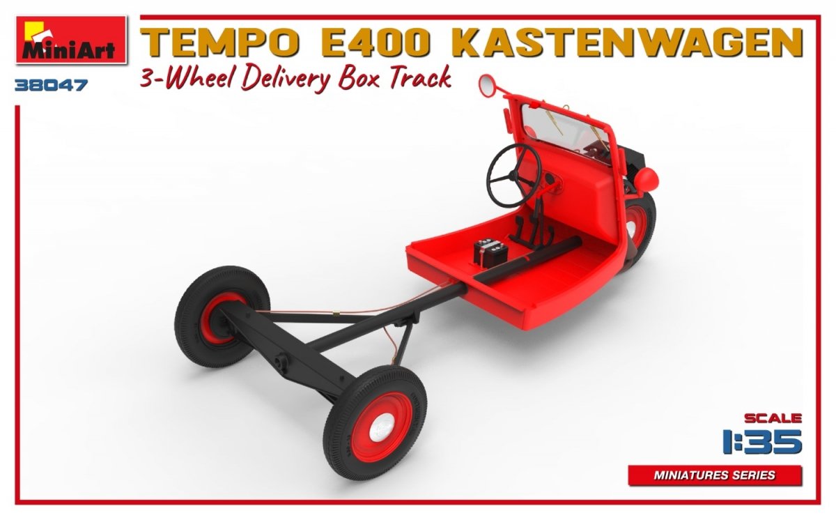 MiniArt 38047 TEMPO E400 KASTENWAGEN 3-WHEEL DELIVERY BOX TRACK 1/35 – Bild 10