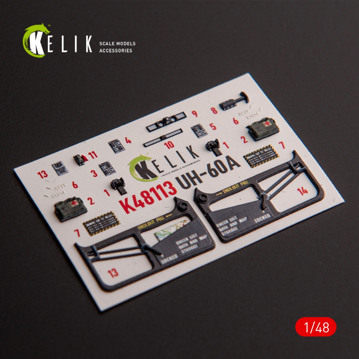 KELIK K48113 UH-60A Black Hawk - Type 1 interior 3D decals for ICM kit 1/48 – Bild 4