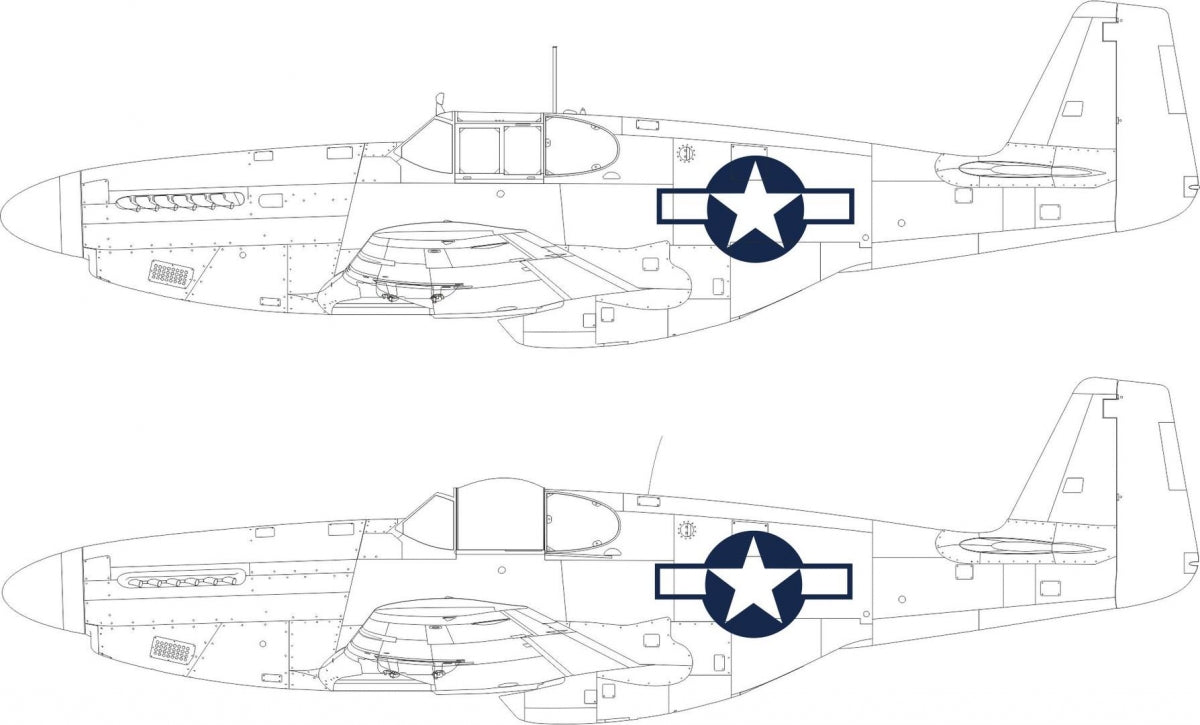 Eduard EX1038 P-51B/C Insigne national américain EDUARD 1/48