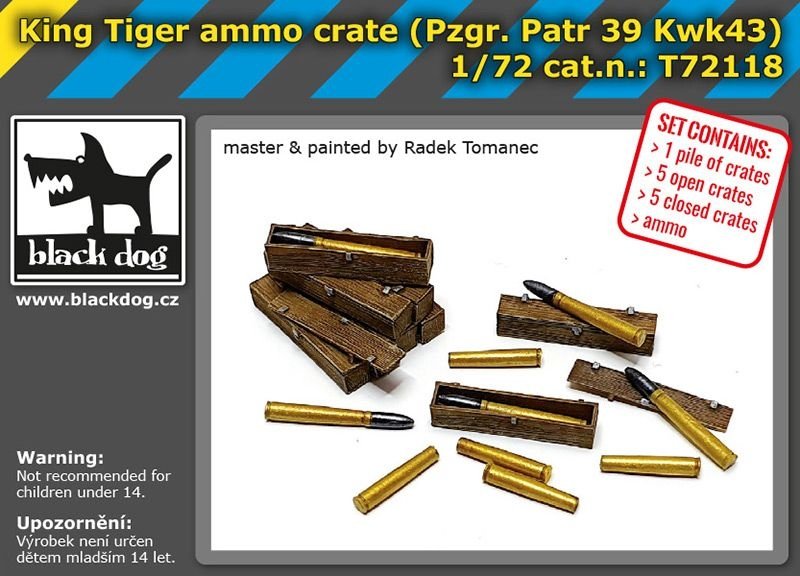 Caisse de munitions King Tiger Black Dog T72118, échelle 1/72 – image 3