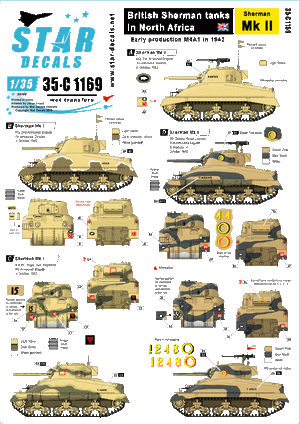 Star Decals 35-C1169 Sherman Mk II, Early production in 1942 1/35