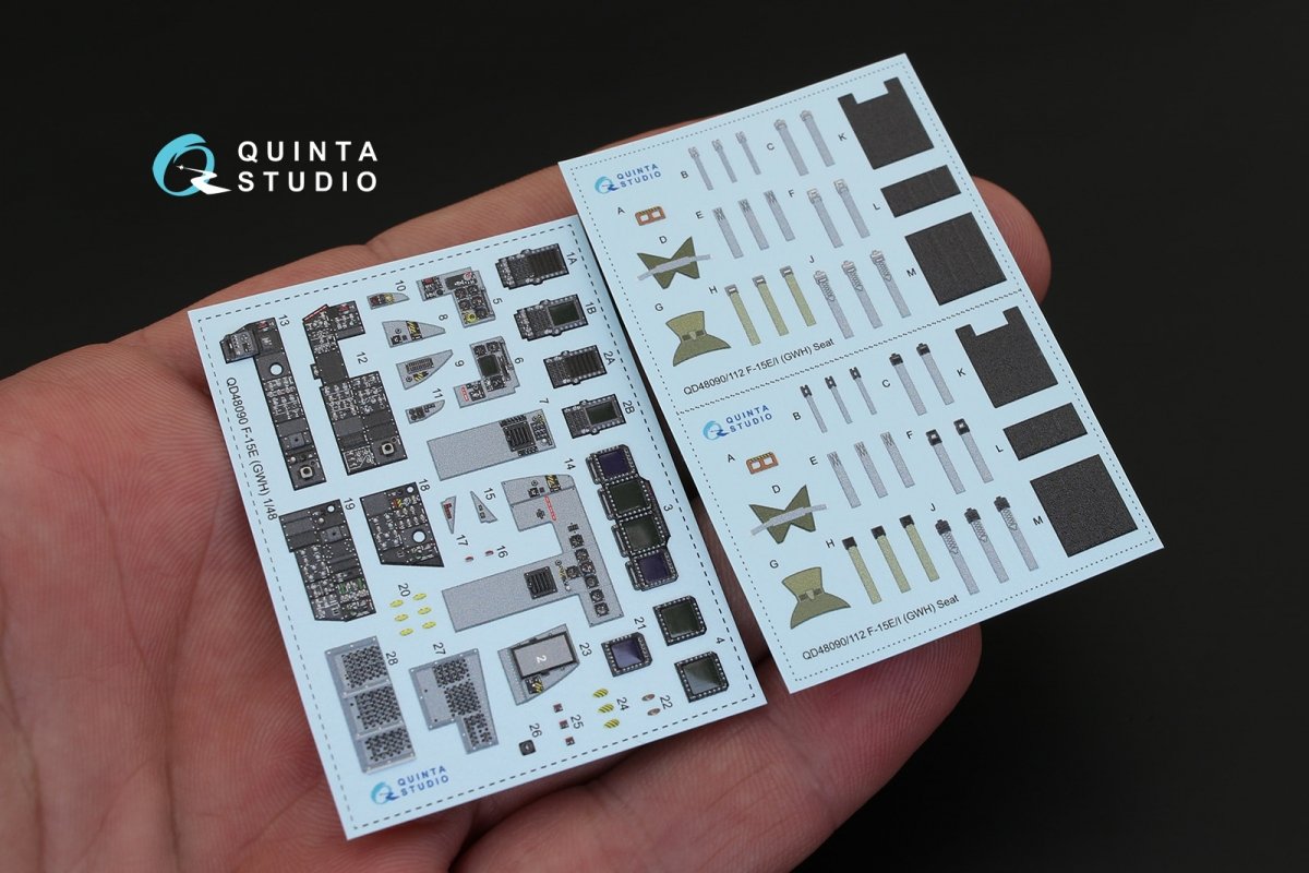 Quinta Studio QD48090 F-15E 3D-Printed &amp;amp; coloured Interior on decal paper (for GWH kit) 1/48 – Bild 3