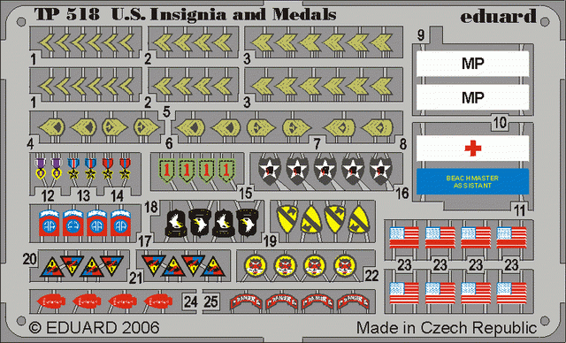 Eduard TP518 US Insignia and Medals WWII 1/35
