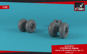 Armory Models AW48334 V-22/MV-22 Osprey wheels w/ weighted tires type “a” 1/48 – immagine 3