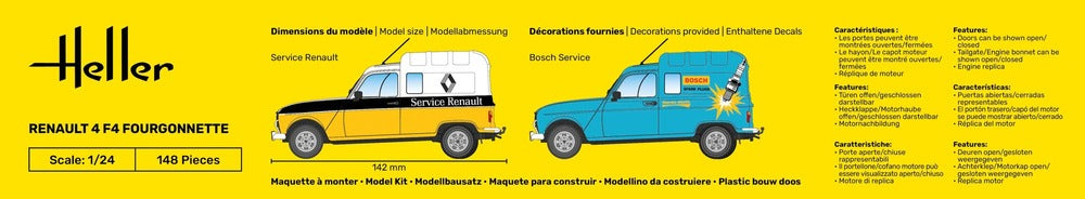 Heller 82700 Renault 4 F4 Fourgonette 1/24 – immagine 3