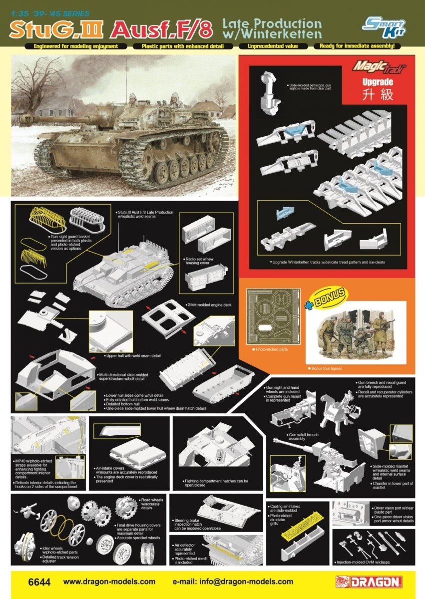 Dragon 6644 StuG III Ausf.F8 Late Production w/Winterketten 1/35 – Bild 2