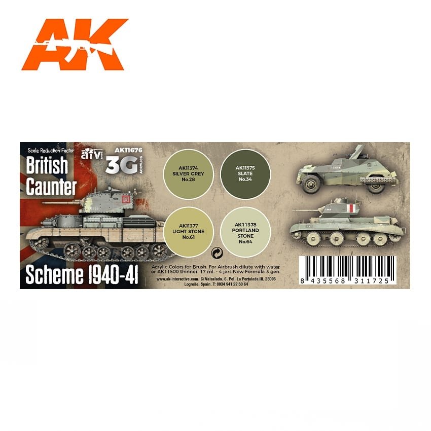 AK Interactive AK11676 3G BRITISH CAUNTER SCHEME 1940-1941 4x17 ml – imagen 2