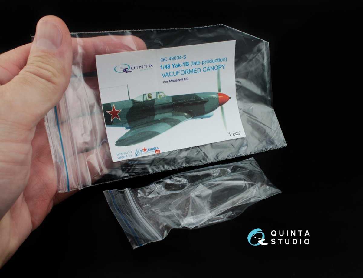 Quinta Studio QC48004-S Yak-1B vacuformed clear canopy 1 pcs (for Modelsvit kit) 1/48 – Bild 4