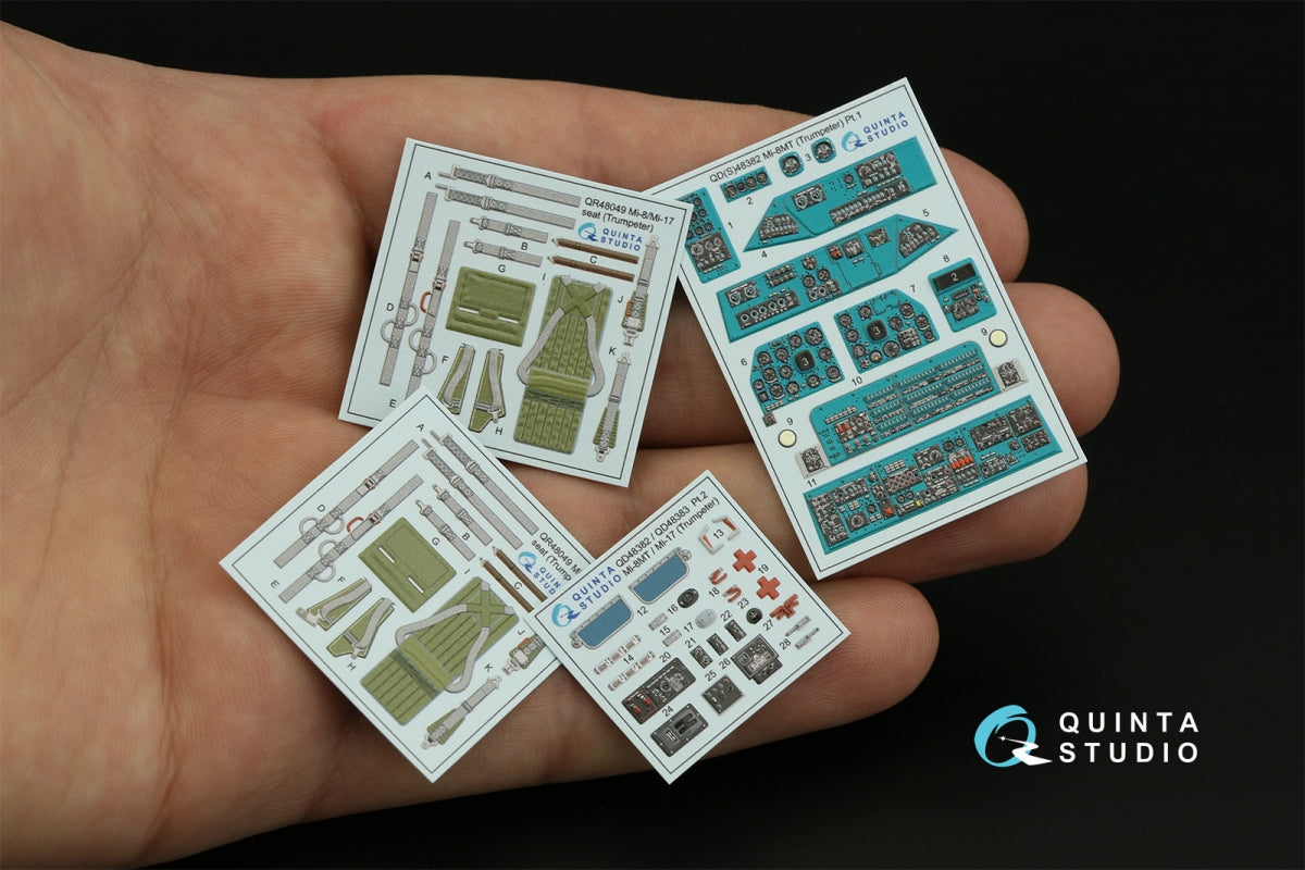 Quinta Studio QD48382 Mi-8MT 3D-Printed &amp;amp; coloured Interior on decal paper (Trumpeter) 1/48 – Bild 4