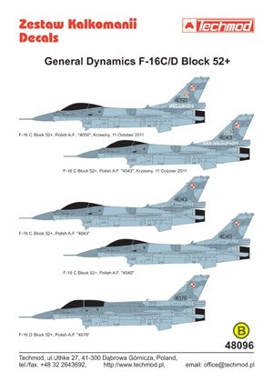 Techmod 48096 - General Dynamics F-16C/D Block 52+ 1/48 – immagine 2