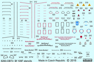 Eduard D48026 Bf 109F stencils 1/48 EDUARD