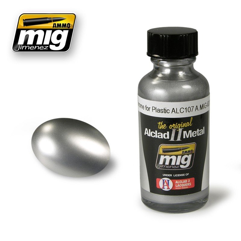 Munitions Mig Jimenez 8205 CHROME POUR PLASTIQUE ALC107 30 ml 