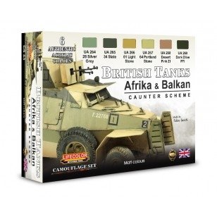 Coffret de peinture acrylique Lifecolor CS43 « Chars britanniques » (6 x 22 ml)