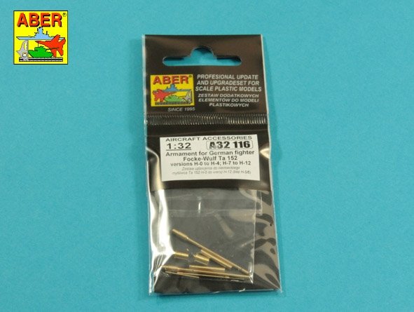 Aber A32116 Zestaw uzbrojenia do niemieckiego myśliwca FW-152 1/48