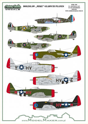 ModelMaker Decals D48182 Boleslaw &amp;quot;Mike&amp;quot; Gladych Planes 1/48