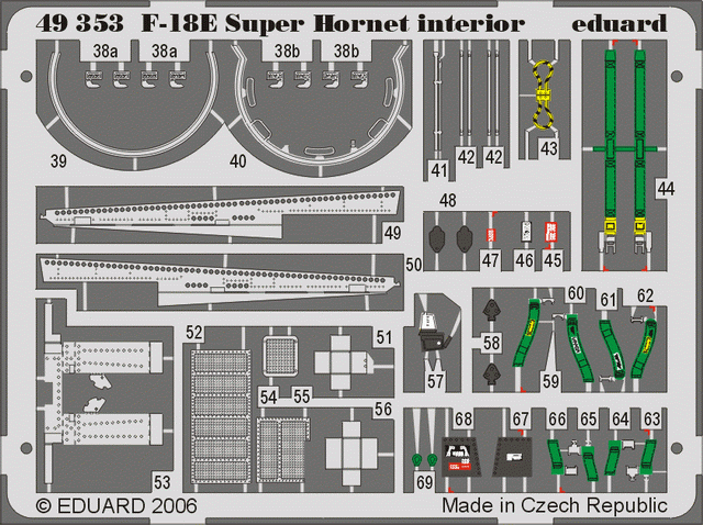 Intérieur du F-18E Eduard 49353 au 1/48 (Hasegawa)