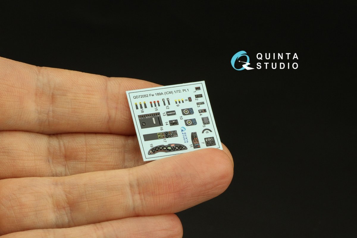 Quinta Studio QD72052 Fw 189A 3D-Printed &amp;amp; coloured Interior on decal paper (ICM) 1/72 – immagine 2