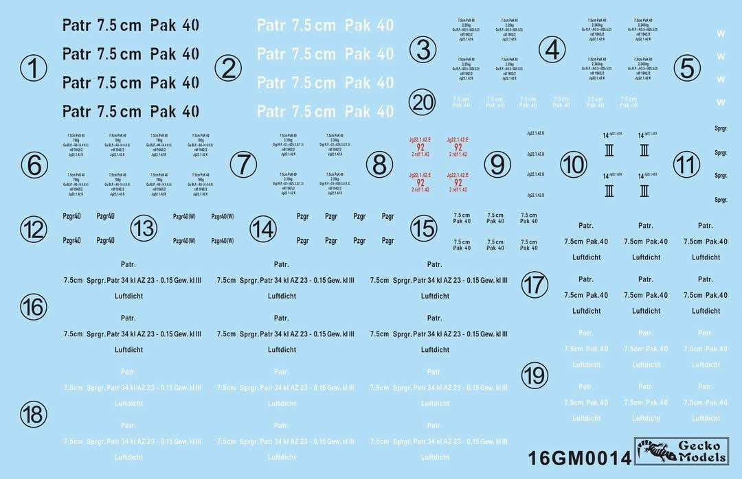 Gecko Models 16GM0014 Coffret de munitions Pak 40 de 7,5 cm allemand avec obus, échelle 1/16 – image 2