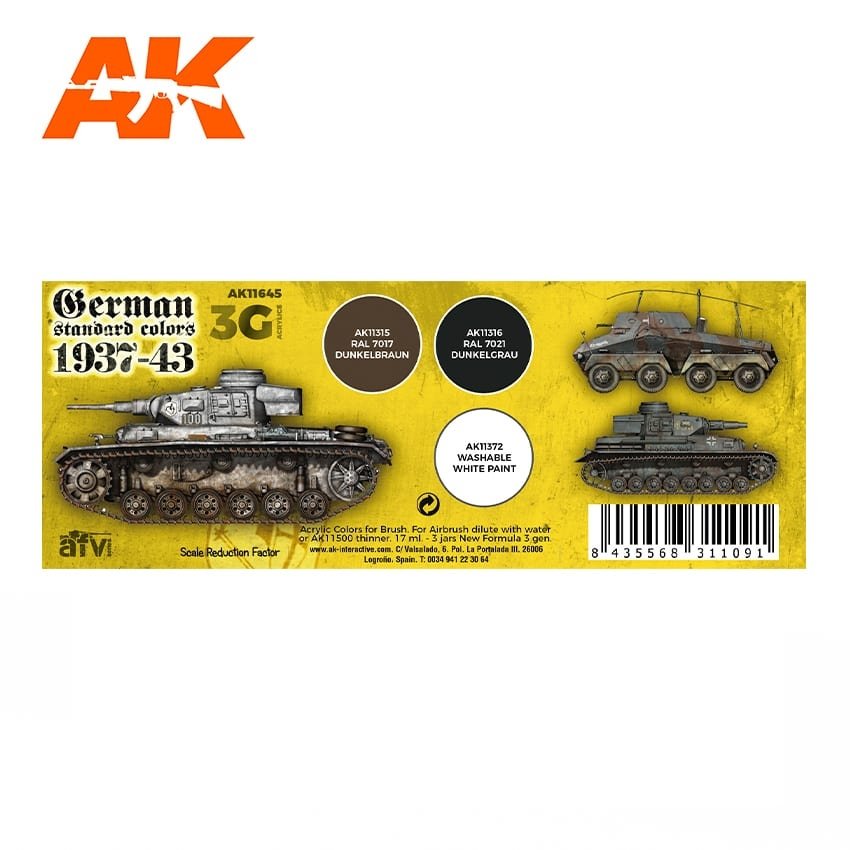 AK Interactive AK11645 3G GERMAN STANDARD COLORS 1937-1943 3x17ml – image 2