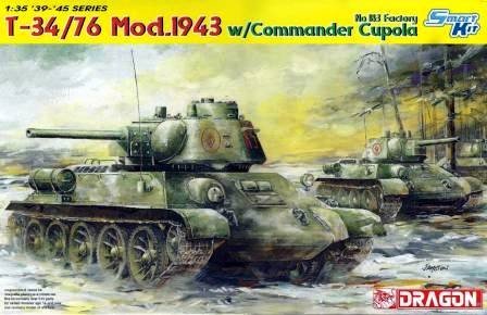 Dragon 6564 T-34/76 Mod. 1943 w/Commander Cupola 1/35