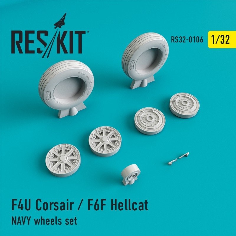 RESKIT RS32-0106 F4U Corsair / F6F Hellcat Ensemble de roues de la Marine 1/32
