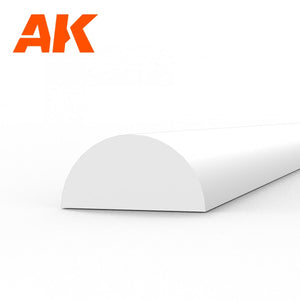 AK Interactive AK6554 HALF CANE 4.00 X 350MM – STYRENE HALF CANE – (3 UNITS) – imagen 2