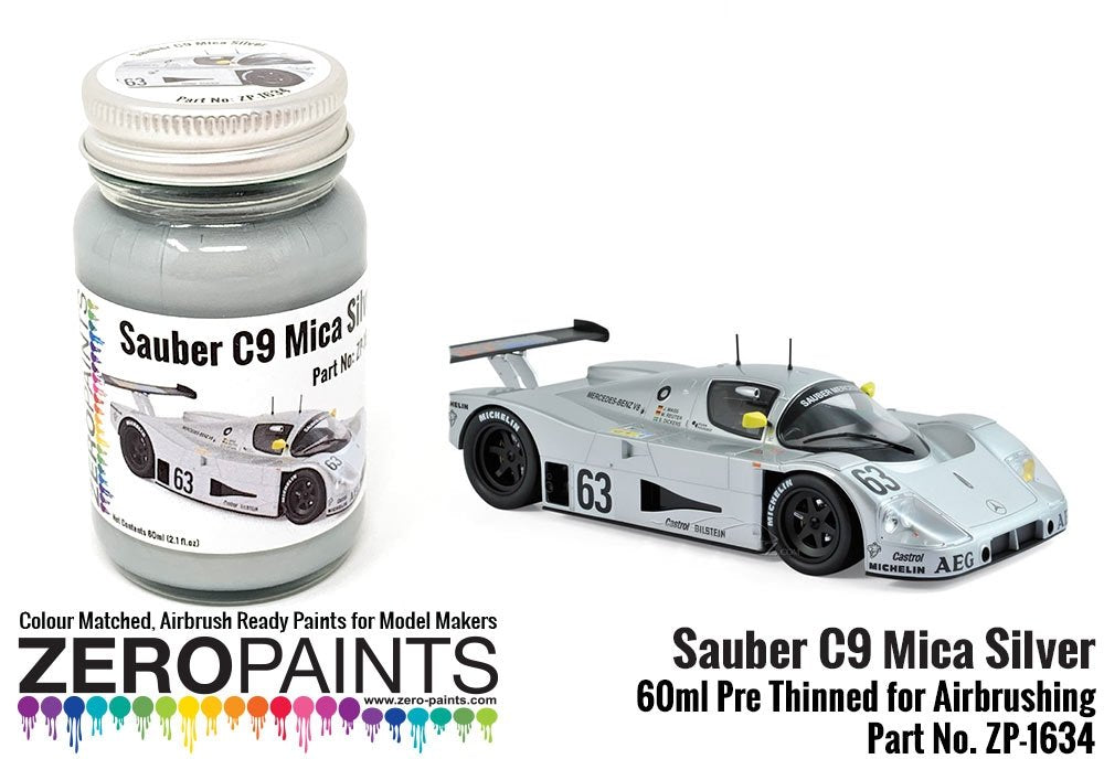 Peinture mica argentée Zero Paints ZP-1634 pour Sauber C9 Le Mans 1989, 60 ml