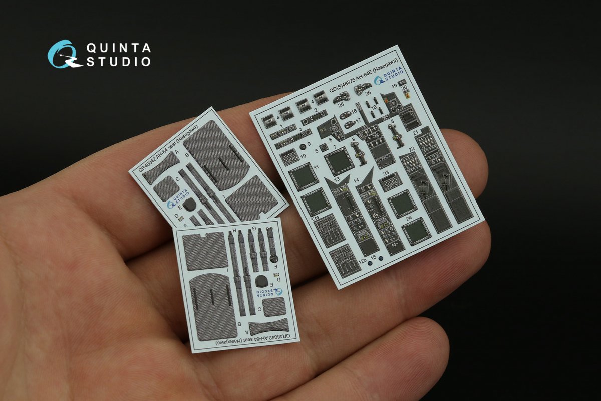 Quinta Studio QD48375 AH-64E 3D-Printed &amp;amp; coloured Interior on decal paper (Hasegawa) 1/48 – Bild 4