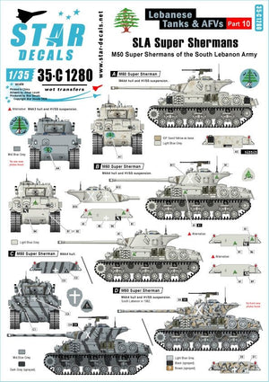 Star Decals 35-C1280 Lebanese Tanks &amp;amp; AFVs 10 1/35