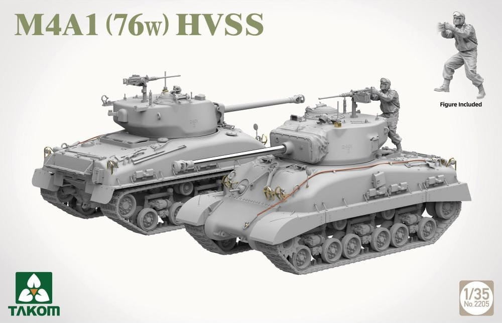 Takom 2205W M4A1(76w)HVSS + M1 Super Sherman + US Army Tank Crewman Sherman Box Limited Edition 1/35 – image 4