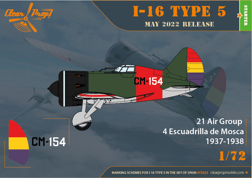 Clear Prop! CP72023 I-16 Type 5 In the sky of Spain STARTER KIT 1/72 – Bild 10