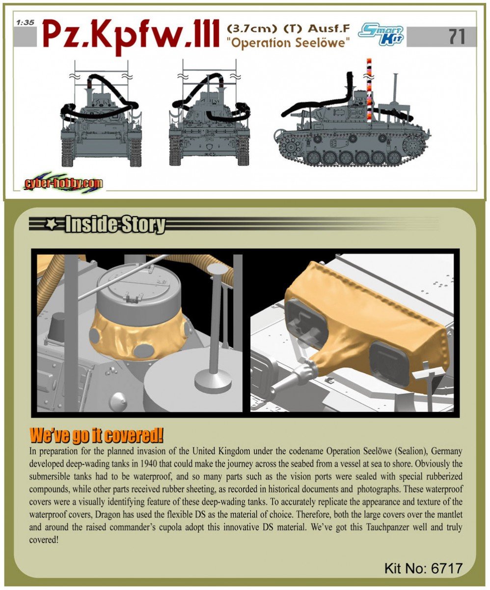 Cyber Hobby 6717 Pz. Kpfw. 111(3.7cm)(T) Ausf. F, Operation Seelowe 1/35 – immagine 3
