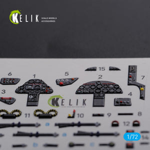 KELIK K72093 Folland Gnat T.1 interior 3D decals for Airfix kit 1/72 – immagine 6