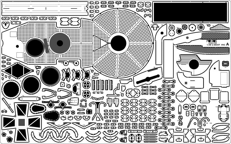 Pontos 48001F1 U-Boot Type VII C Detail up set 1/48 – zdjęcie 6