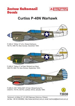 Techmod 72030 - Curtiss P-40N-5 Warhawk 1/72 – immagine 2