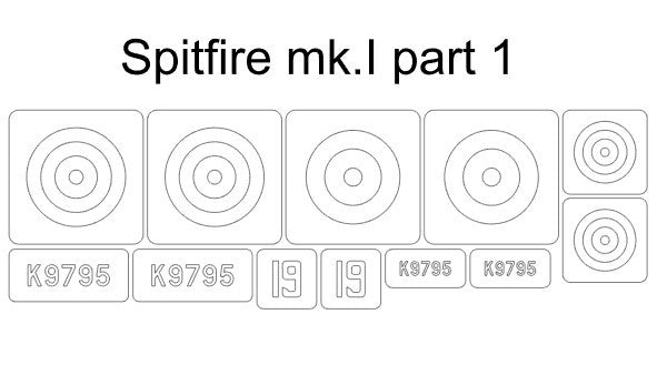 Omask 34013 Spitfire Mk.I partie 1 (pour Eduard 11143 kamo A) 1/48