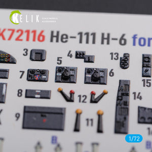 KELIK K72116 He-111 H6 interior 3D decals for Airfix kit 1/72 – Bild 5