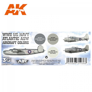 AK Interactive AK11731 Couleurs des avions de lutte anti-sous-marine de l&amp;#39;US Navy de la Seconde Guerre mondiale 3 x 17 ml – image 2
