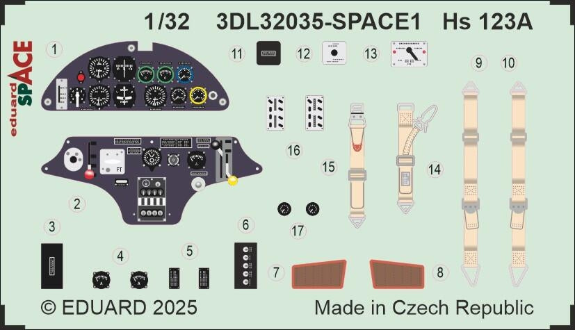 Eduard 3DL32035 A6M5 Zero seatbelts SPACE ICM 1/32