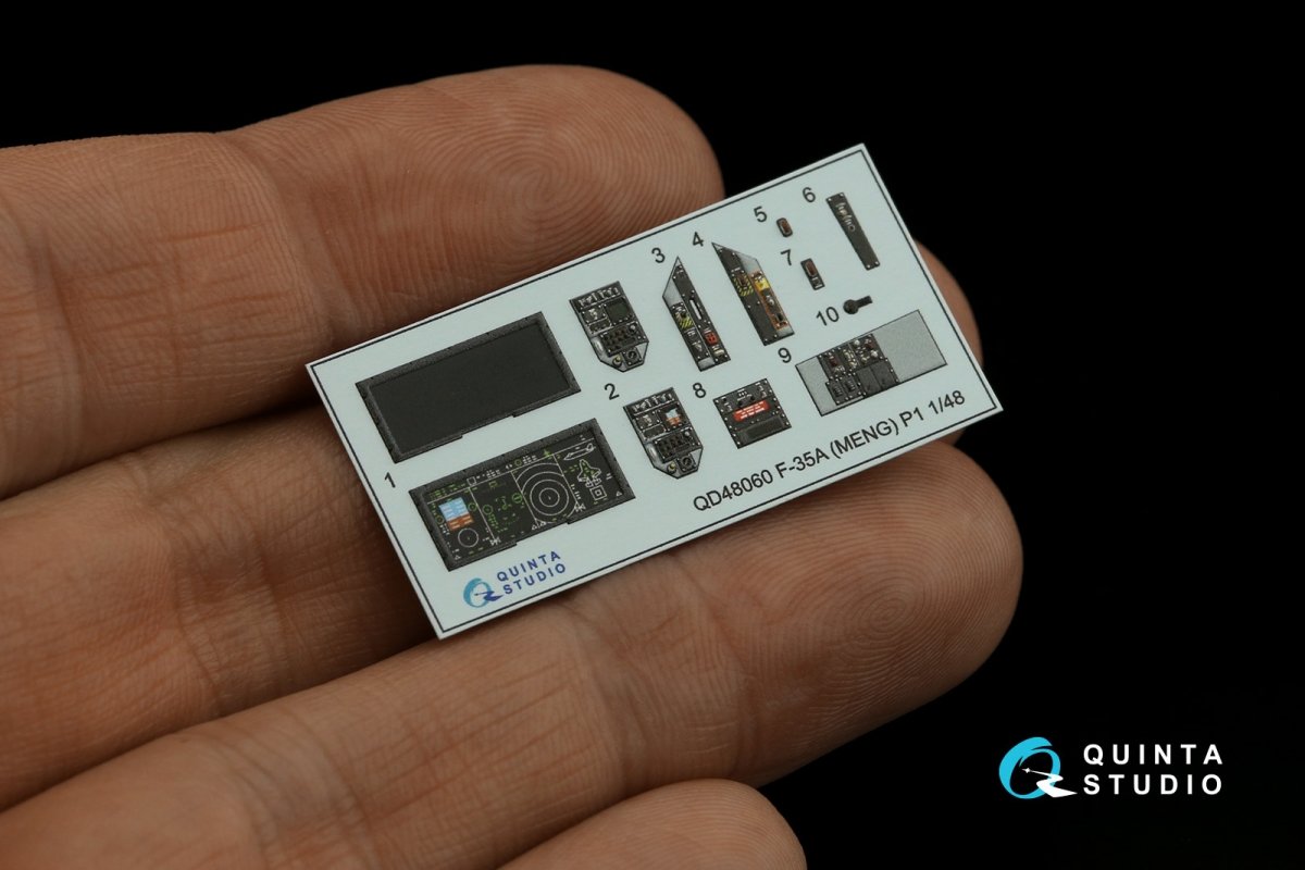 Quinta Studio QD48060 F-35A 3D-Printed &amp;amp; coloured Interior on decal paper (Meng) 1/48 – zdjęcie 9