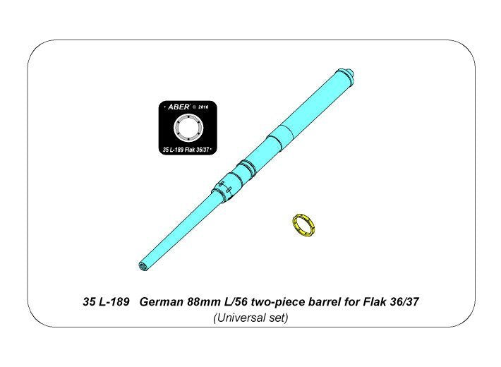 Aber 35L-189 German 88mm L/56 two-piece barrel for Flak 36 and Flak 37 1/35 – image 6