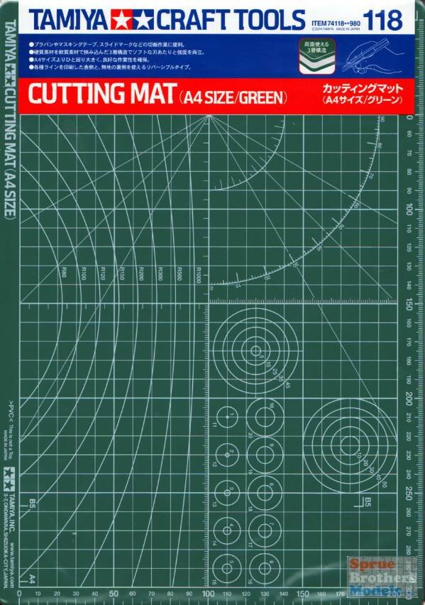 Tamiya 74118 Cutting Mat (A4 Size/Green)