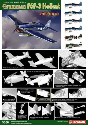 Dragon 5060 Grumman F6F-3 Hellcat (Golden Wings Series) 1/72 – imagen 2