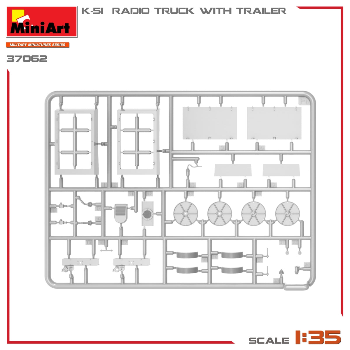 Miniart 37062 K-51 RADIO TRUCK WITH TRAILER 1/35 – immagine 17