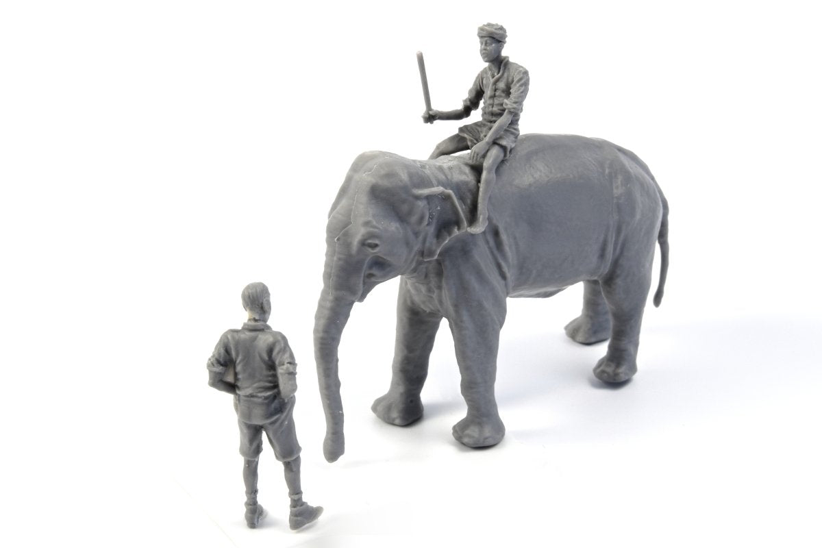CMK F48345 Mécanicien de la RAF en Inde pendant la Seconde Guerre mondiale + Éléphant avec cornac 1/48 – image 2