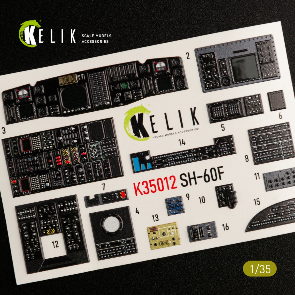 KELIK K35012 SH-60F OCEAN HAWK INTERIOR 3D DECALS FOR KITTY HAWK KIT 1/35 – imagen 4