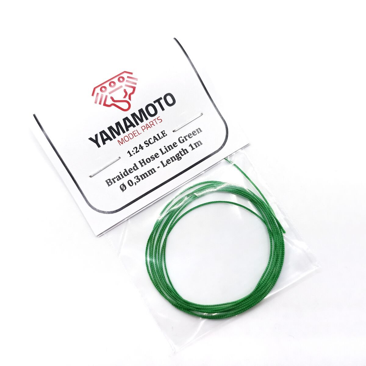 Yamamoto Model Parts TUN88 Braided Hose Line Green 0.3mm 1m 1/24